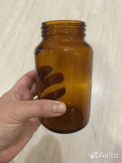 Банка с крышкой цветное стекло СССР