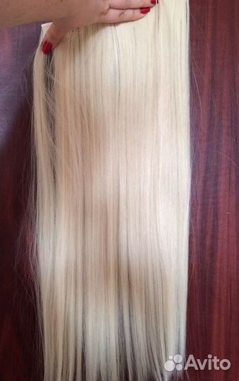 Волосы на заколках большая прядь на 5 заколках