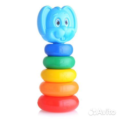 Пирамидка 5 колец «Зайка» 6 элементов