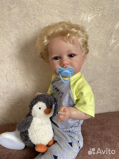 Кукла Реборн, 57 см, мальчик, Можно купать