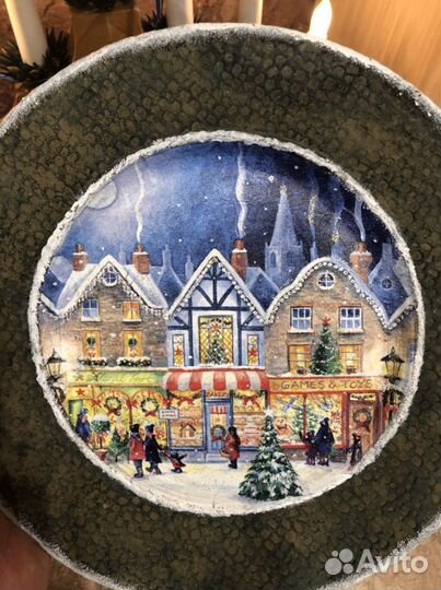 Тарелка Новогодняя декоративная настенная