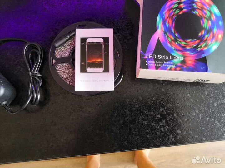 Новая Цветная светодиодная лента 5м с блоком питан