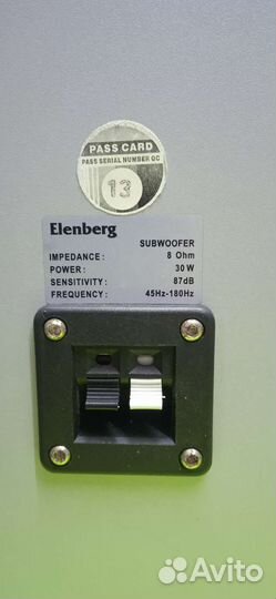 Upd Сабвуфер Elenberg 8 Om, 30w, 87dB, 45Hz -180Hz