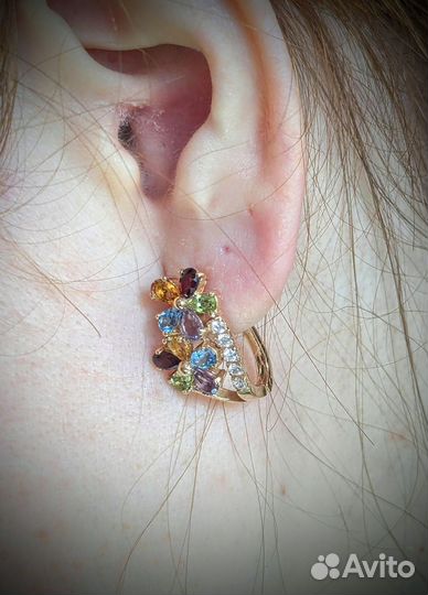 Золотые 585 серьги и кольцо