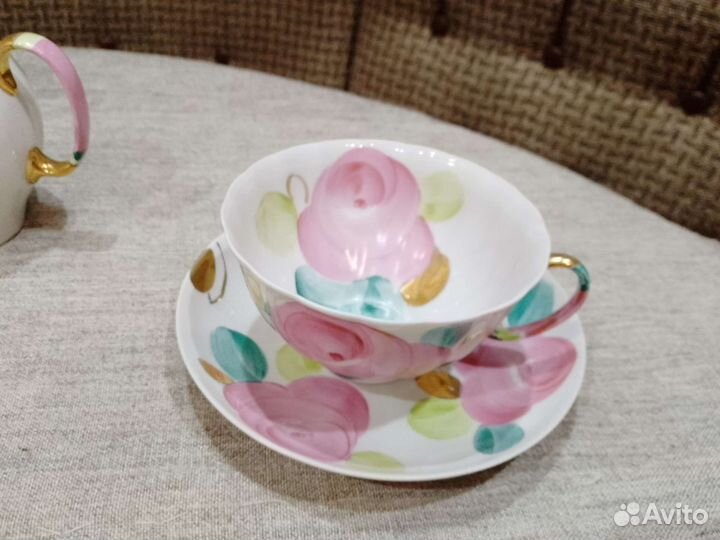Сервиз чайный агашки дулева роза свадебный