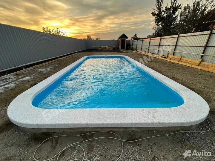Бассейн 8х3,5х1,5 от производителя,ступени Угловые