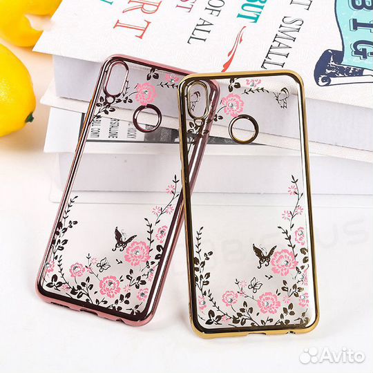 Чехол силиконовый со стразами Huawei Honor