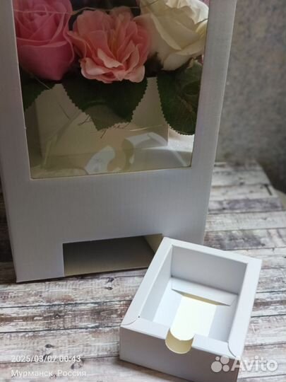 Букет из мыльных роз с подсветкой