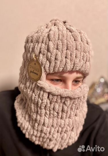 Шапка балаклава вязаная ручной работы
