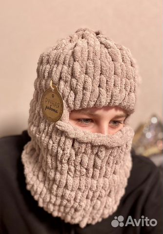 Шапка балаклава вязаная ручной работы