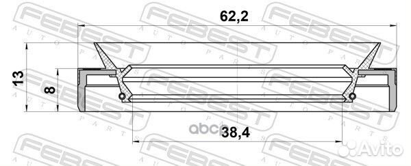 Сальник привода 38.4x62.2x8x13 ford focus CB4