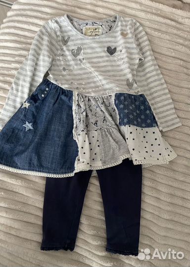 Джинсы, свитшот, платье Next на девочку 86р