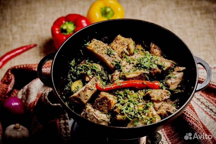 Казан чугунный ситон с крышкой 17л