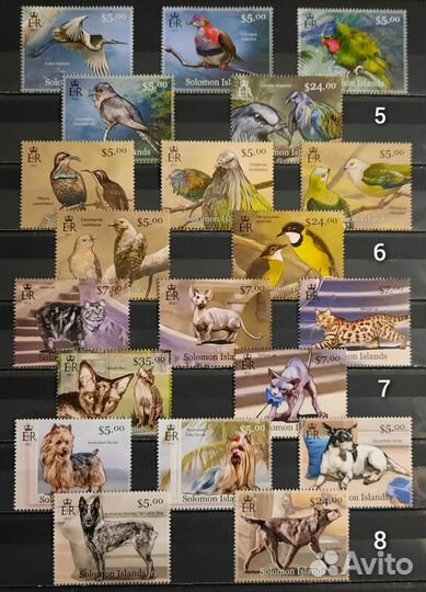 Коллекция редких марок Фауна 5 (чистые )