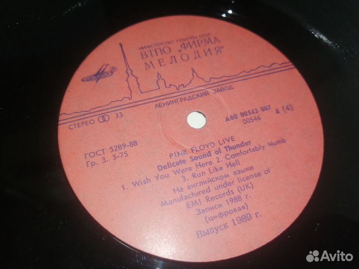 Винил Pink floyd live delicate sound of thunder