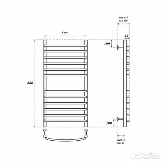 Полотенцесушитель водяной Point PN05158S П12 500x8