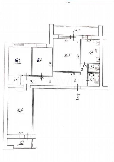 4-к. квартира, 78,7 м², 7/9 эт.