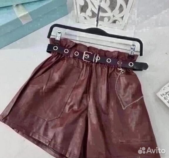 Шорты женские кожаные