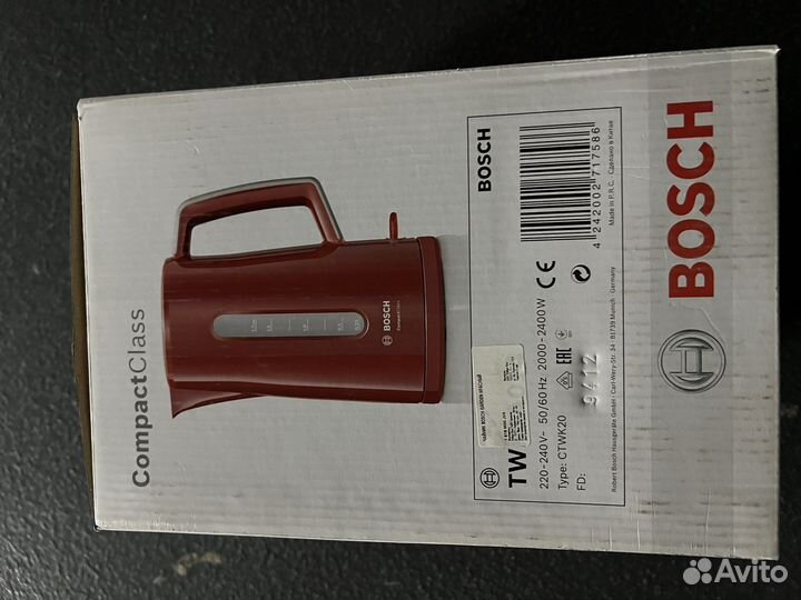 Новый электрический чайник Bosch TWK красный