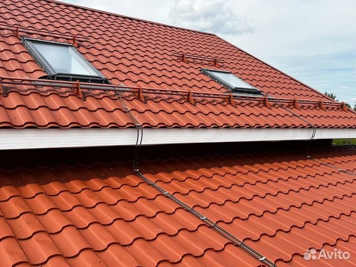 Монтаж Обогрев кровли водостоков Система Антилёд