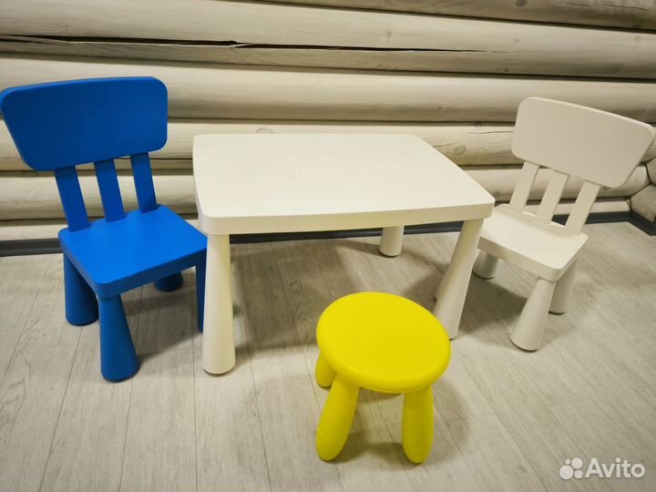 Стол и стулья маммут IKEA