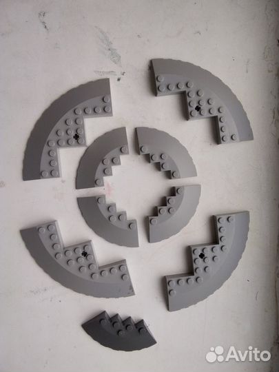 Кубики Лего серые всех типов