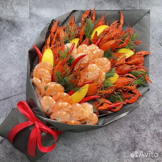 Букет из раков и морепродуктов