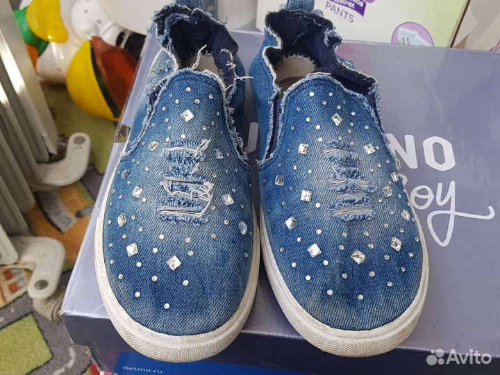 Слипоны джинсовые