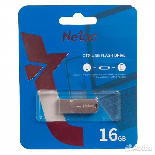 Флеш-накопитель (флешка) 16Gb Netac USB 3.0 + Type