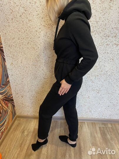 Комбинезон из футера с начесом женский