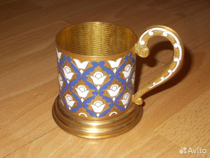 Подстаканник бронза эмаль СССР