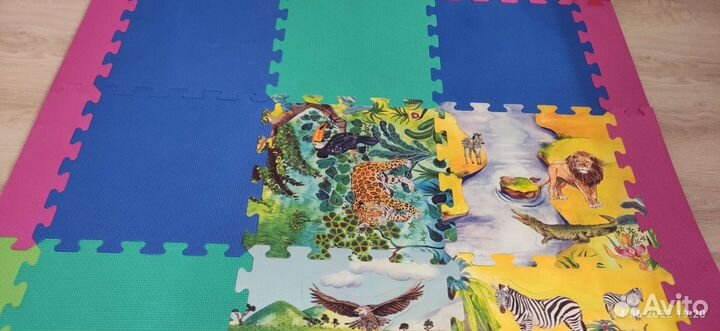 Мягкий пол ковер пазлами игровой
