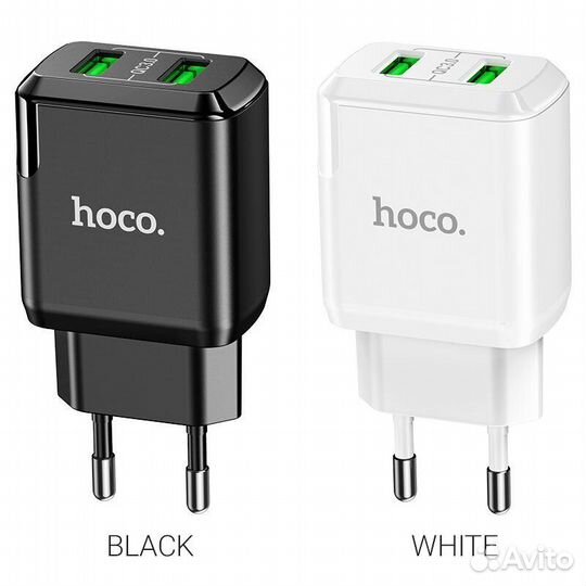 Зарядное устройство hoco N6 Charmer 2*USB, 3A, чер