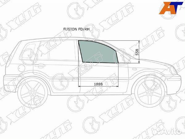 Стекло боковое опускное ford fusion