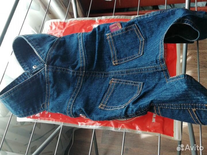 Комбез для собак, джинсовый, летний