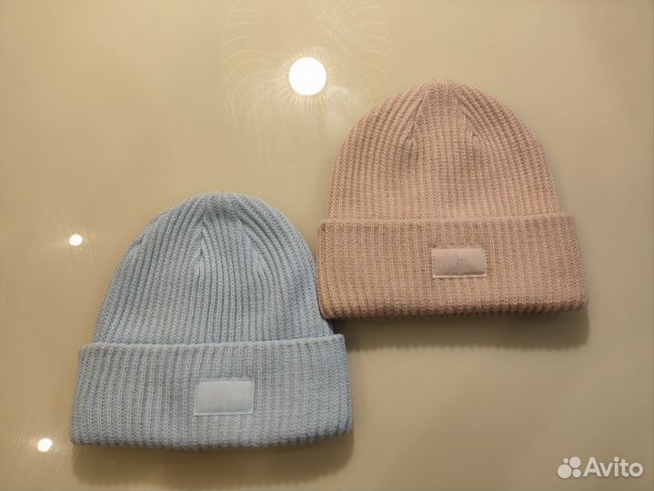 Шапка женская голубая, розовая, желтая HM