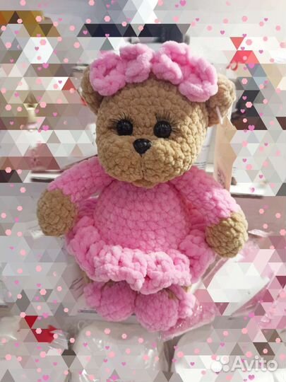 Мишка плюшевый вязаный