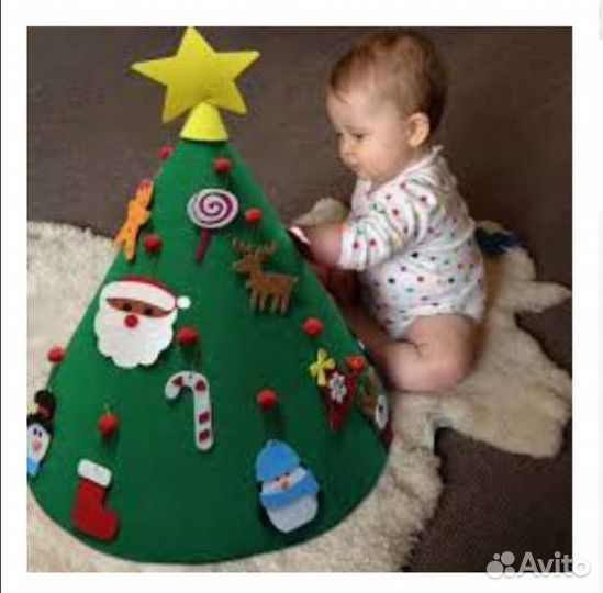 Елка новогодняя из фетра