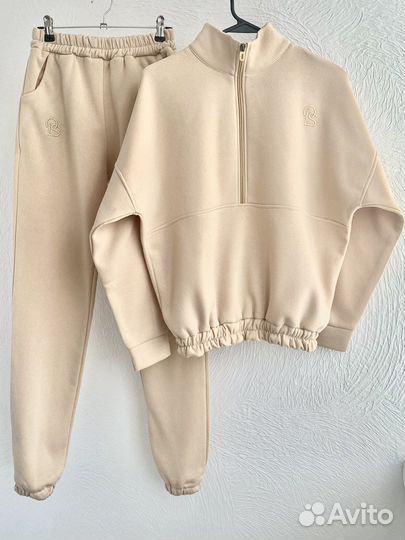 Костюм спортивный бежевый женский двойка 40 42 46