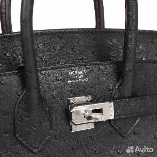 Hermès Birkin 25 Black Ostrich Palladium Hardware