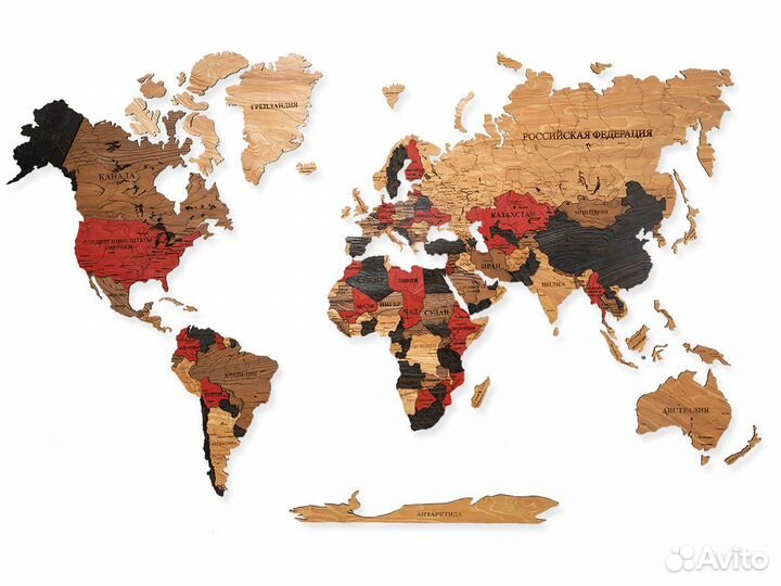 Деревянные карты мира в Электросталь
