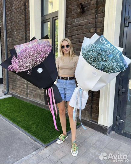 Букет цветов с доставкой гипсофилы