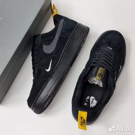 Кроссовки мужские nike air force 1 черные осенние