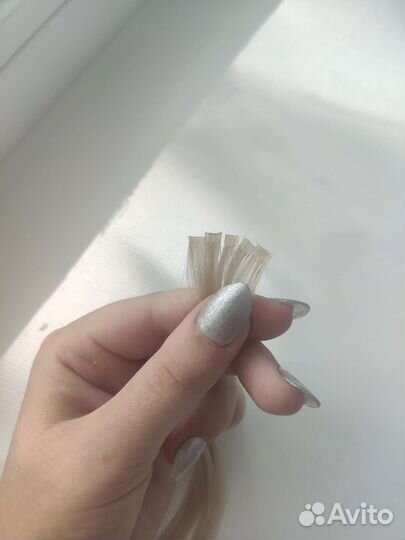 Волосы блонд в капсулах для наращивания