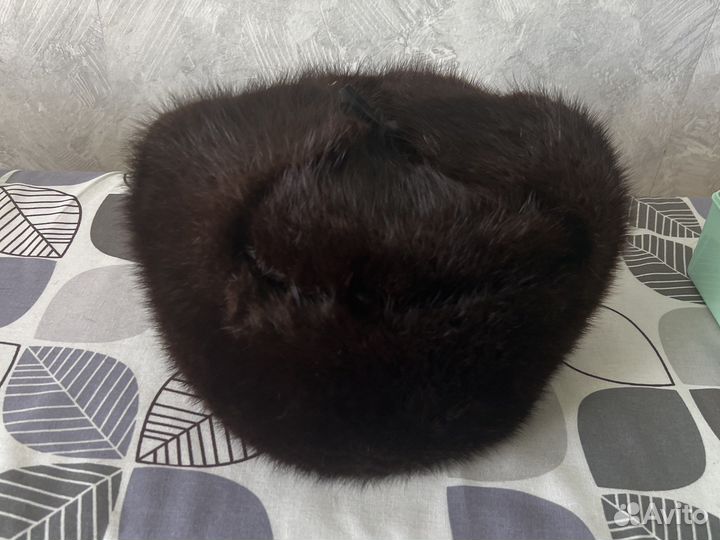 Норковая шапка мужская ушанка