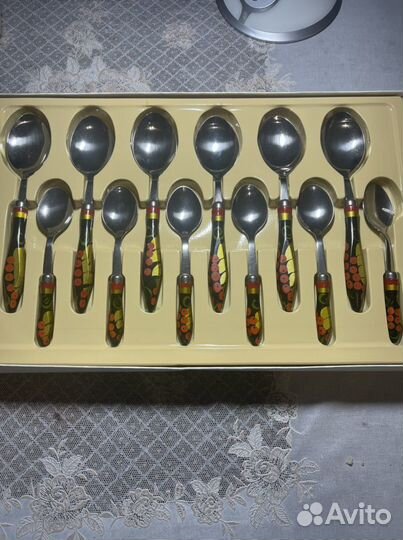 Набор столовых приборов на 6 персон с хохломой