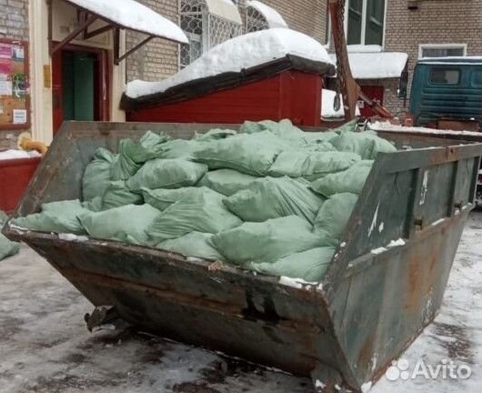 Вывоз мусора контейнером 8м3