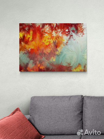 Разноцветная картина в стиле арт с графикой