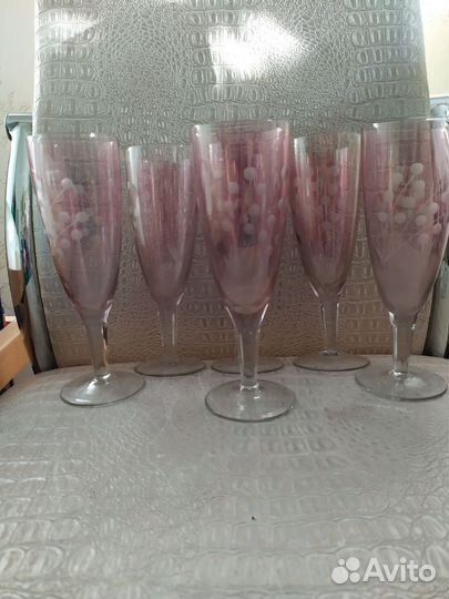 Фужеры, рюмки СССР. Марганцовое стекло