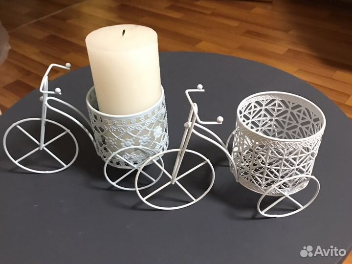 Декоративный подсвечник велосипед